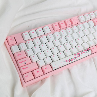 VARMILO 阿米洛 MA108 桜 108键 有线静电容键盘 粉白 阿米洛静电容V2樱花粉轴 单光