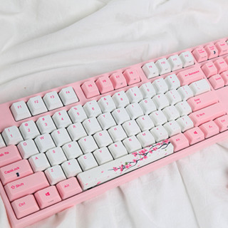 VARMILO 阿米洛 MA108 桜 108键 有线静电容键盘 粉白 阿米洛静电容V2樱花粉轴 单光