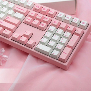 VARMILO 阿米洛 MA108 桜 108键 有线静电容键盘 粉白 阿米洛静电容V2樱花粉轴 单光