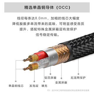 SKW 自锁式 双莲花音频线二对二2RCA音箱线 CD功放信号连接线 22周年系列 BG-04S（1米）