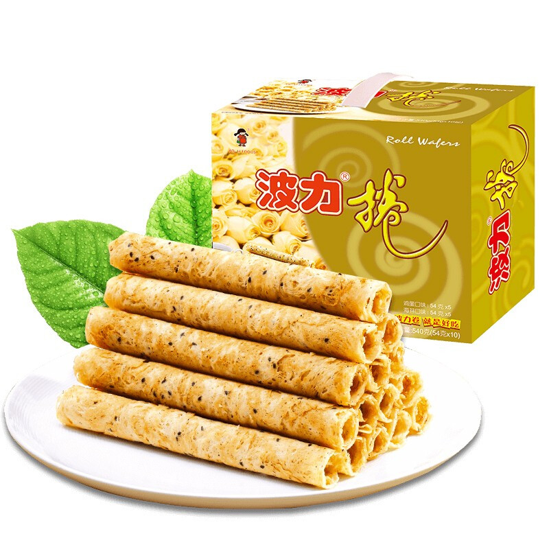 Bonny 波力 蛋卷 2口味 54g*10袋（鸡蛋味54g*5袋+海苔味54g*5袋）