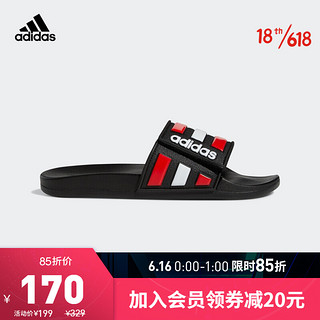 阿迪达斯官网adidas ADILETTE COMFORT ADJ男鞋夏季游泳运动凉拖鞋FY8138 黑/红/白 42(260mm)