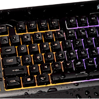 USCORSAIR 美商海盗船 K55 104键 有线薄膜键盘 黑色 RGB