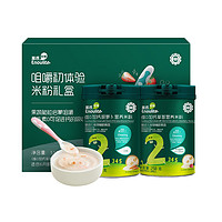 Enoulite 英氏 多乐能系列 咀嚼初体验米粉礼盒 国产版 2阶 胡萝卜味+草莓味 258g*2罐