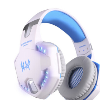 KOTION EACH 因卓 G2200 7.1声震动版 耳罩式头戴式有线耳机 白蓝色 USB口