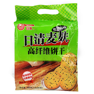 NISSIN 日清食品 麦麸 高纤维饼干 芝麻味 360g