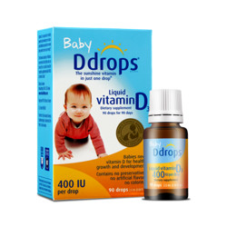 D drops Baby Ddrops 宝宝复合维生素D3滴剂400IU 90滴*2瓶