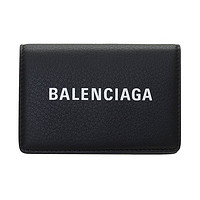 黑卡会员：BALENCIAGA 巴黎世家 男士日常LOGO压花按扣钱包 迷你