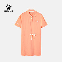 KELME 卡尔美 春夏新款几何线条连衣裙短袖翻领休闲运动风裙短裙