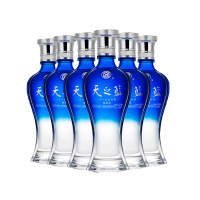 YANGHE 洋河 天之蓝 蓝色经典 旗舰版 52%vol 绵柔型白酒 520ml*6瓶 整箱装