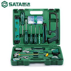 SATA 世达 工具箱家用工具套装25件管道维修水平仪水管钳螺丝刀扳手卷尺综合组套05165 05165