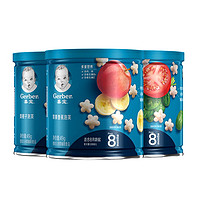 88VIP：Gerber 嘉宝 星星泡芙 苹果香蕉+梨桃子+菠菜番茄 49g*3罐