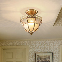 希尔顿灯具 希尔顿全铜美式过道吸顶灯卧室走廊衣帽间阳台灯复古简欧小灯具