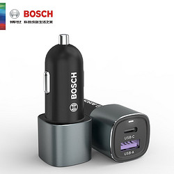 BOSCH 博世 SC208C 车载充电器一拖二45w车充PD快充汽车点烟器转换插头适用苹果小米华为超级 USB+Type-C双口