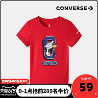 CONVERSE 匡威 Converse匡威童装2021春季新款婴童男童童趣鲨鱼图案儿童短袖T恤