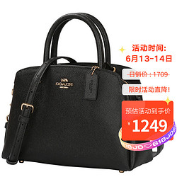 COACH 蔻驰 女士牛皮革戴妃包单肩手提包 黑色 91146IMBLK