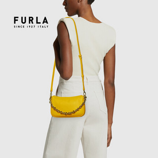 芙拉 FURLA 21FW秋冬 奢侈品 MOON系列小号女士黄色单肩斜跨包