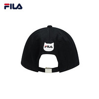 FILA 斐乐官方情侣棒球帽 2021年秋季新款经典百搭遮阳鸭舌帽男女 正黑色-BK XS