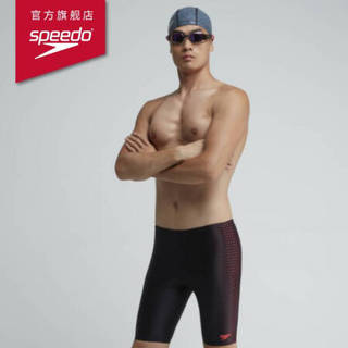 Speedo/速比涛PLACEMENT男子及膝泳裤不易变形柔软舒适水陆两用 812423B023 黑色/红色 34