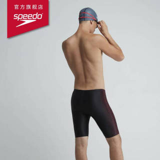 Speedo/速比涛PLACEMENT男子及膝泳裤不易变形柔软舒适水陆两用 812423B023 黑色/红色 32