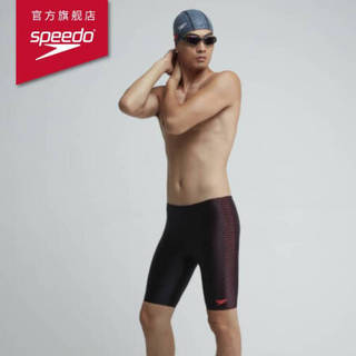 Speedo/速比涛PLACEMENT男子及膝泳裤不易变形柔软舒适水陆两用 812423B023 黑色/红色 34