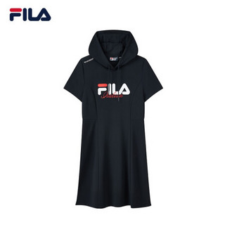 FILA 斐乐官方女子连衣裙 2021年秋季新款潮流百搭连衣裙长裙女 传奇蓝-NV 170/88A/L