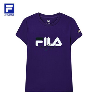 FILA ATHLETICS 斐乐女士短袖T恤2021年夏秋新款专业运动圆领上衣 纯紫-VT 155/76A/XS