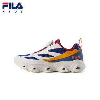 FILA KIDS斐乐男童涉水鞋2021新款儿童透气网面跑鞋中女童运动鞋 奶油白/深邃蓝-AB 34码/内长21.5cm