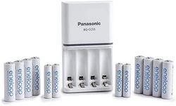 eneloop 爱乐普 Panasonic 松下 K-KJ55MC84CZ eneloop 电源组;8AA,4AAA,高级电池 3 小时快速充电器