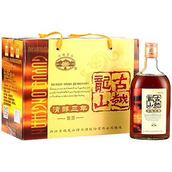 古越龙山 绍兴黄酒 花雕酒糯米酒 清醇三年 半甜型 500ml*6瓶