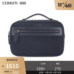 CERRUTI 1881 卓诺迪 男士简约时尚旅游背包商务休闲腰包单肩背提包C38B310061 黑色