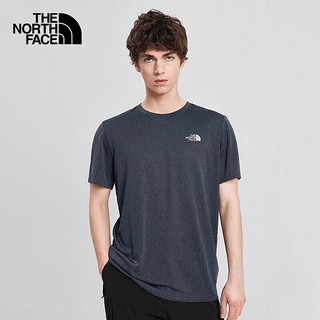 THE NORTH FACE 北面 TheNorthFace北面短袖T恤男2021春夏户外健身运动T恤 4NCR/AVM 蓝色