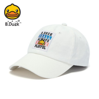 B.duck小黄鸭帽子男女韩版百搭棒球帽学生出游防晒遮阳鸭舌帽 白色 57cm