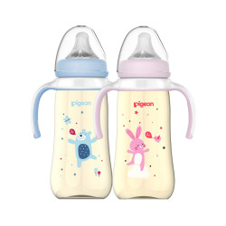 Pigeon 贝亲 宽口径PPSU彩绘奶瓶 330ml