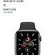 Apple 苹果 翻新 Apple Watch SE (GPS + 蜂窝网络)；44 毫米深空灰色铝金属表壳；黑色运动型表带