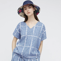 优衣库 x Marimekko 438334 牛仔V领衬衫