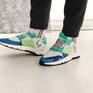 adidas Originals Nite Jogger 男子休闲运动鞋 FY3095 白蓝绿 40.5