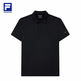 FILA ATHLETICS 斐乐男士短袖POLO衫2021年夏季新款运动上衣薄 深黑-BK 180/100A/XL