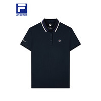 FILA ATHLETICS 斐乐女子短袖POLO衫 2021年秋季新款经典网球上衣 宝蓝-NV 170/88A/L