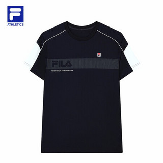 FILA ATHLETICS 斐乐男子短袖T恤 2021年秋季新款高尔夫半袖男 宝蓝-NV 185/104A/XXL