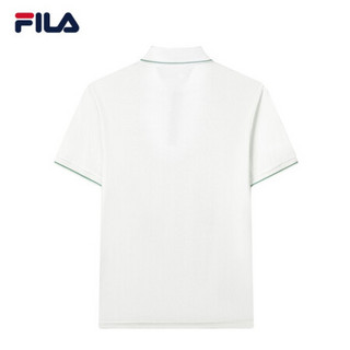 FILA 斐乐官方男子短袖POLO衫 2021年夏季新款半袖休闲翻领上衣 标准白-WT 175/96A/L