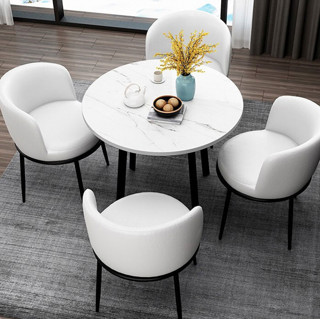 TIMI 天米 现代餐桌椅组合 一桌四椅 白色