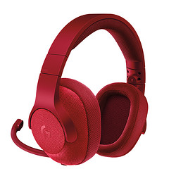 logitech 罗技 G433 耳罩式头戴式有线耳机 红色 3.5mm