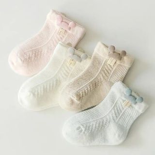 婴儿袜子春夏薄款透气网眼男女儿童宝宝袜纯棉不勒脚新生儿袜子