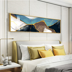 轻奢抽象床头装饰画 艺术形态I 120x30cm 油画布 环保艺术画框L 