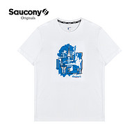 saucony 索康尼 Saucony索康尼官方正品夏季男子城市印花时尚百搭短袖针织T恤男