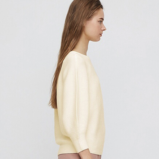 UNIQLO 优衣库 女士灯笼袖针织衫 422911 乳白色 XXL
