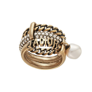 dior迪奥jadior系列r0829adrcyd802女士链条珍珠戒指s号