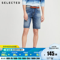SELECTED思莱德夏季新棉麻潮流休闲锥形男士牛仔短裤R|4202S3504 牛仔蓝 175/80A/M