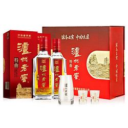 LUZHOULAOJIAO 泸州老窖 特曲52度 浓香型白酒 500ml*2瓶 礼盒装